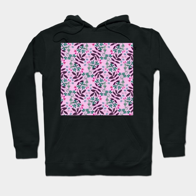 Pressed flowers and leaves pink Hoodie by RanitasArt